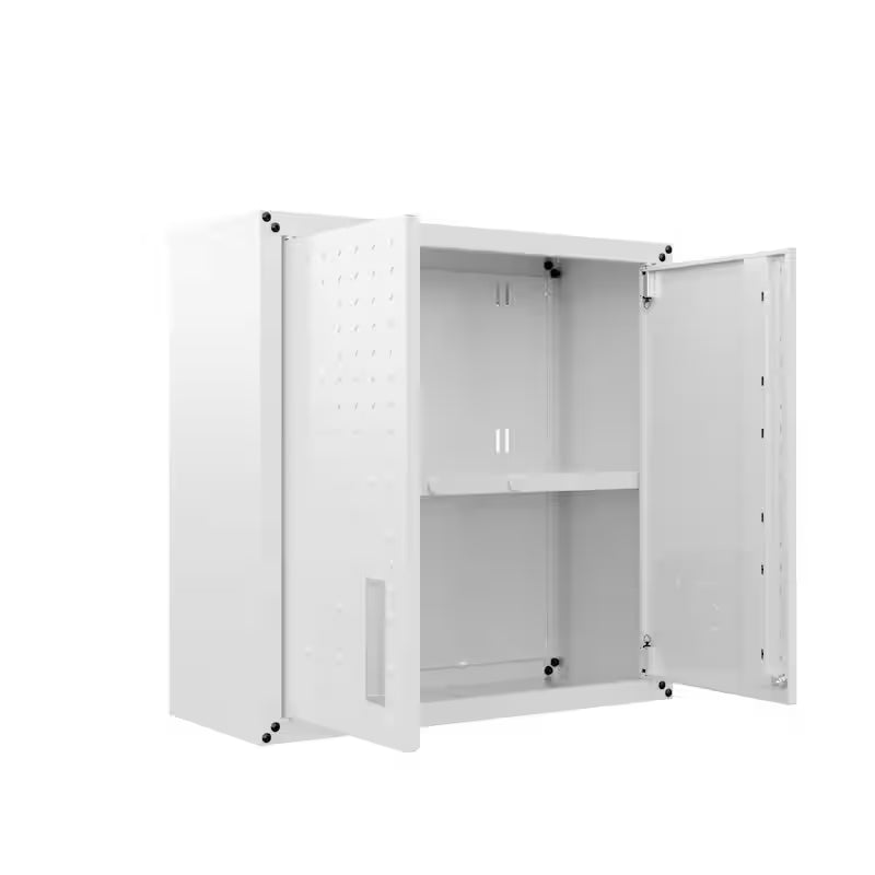 30 in. 2-Shelf Wall Mount Metal Garage Cabinet in White Q316