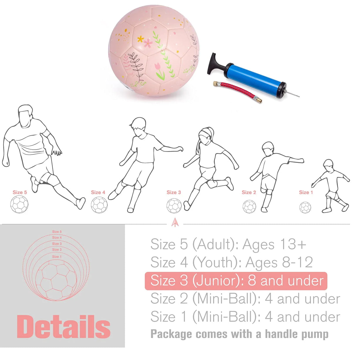 Size 1 Kids Soccer Ball with Pump U205037
