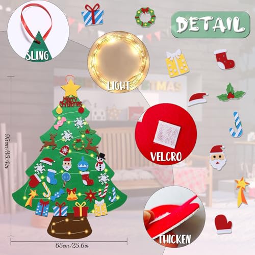 Felt Christmas Tree Set with 34 Detachable Ornament H6015
