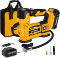 Tire Inflator Air Compressor Portable, 20V Cordless Tire Pump 150 PSI with Digital Pressure Gauge, Rechargeable Li-ion Battery and 12V Car Power Adapter Pack of 2 O863