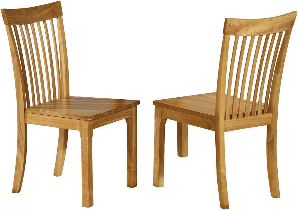 Solid Wood Dining Chairs Set Of 2 Natural Oak M170