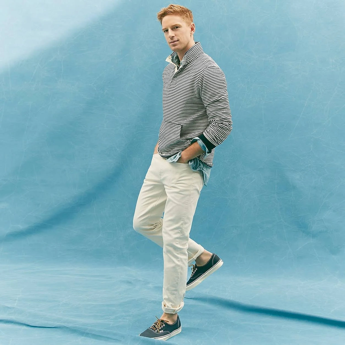 Straight-Fit Garment-Dyed Five-Pocket Pant X594864