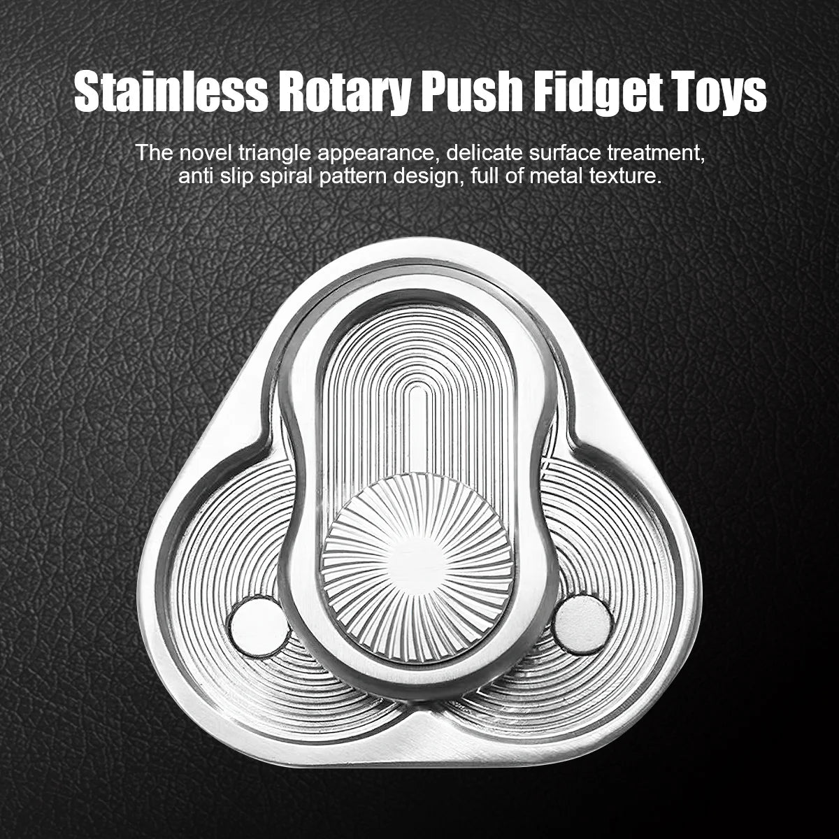 Rotary Push Toy Finger Spinner Stainless Steel Triangle Sensory Hand Toy F93253