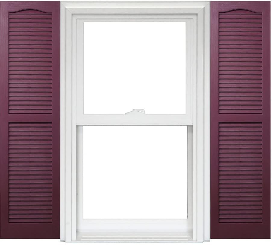Black Vinyl Louver Shutters (1 Pair) 14-1/2in. x 55in. V4415