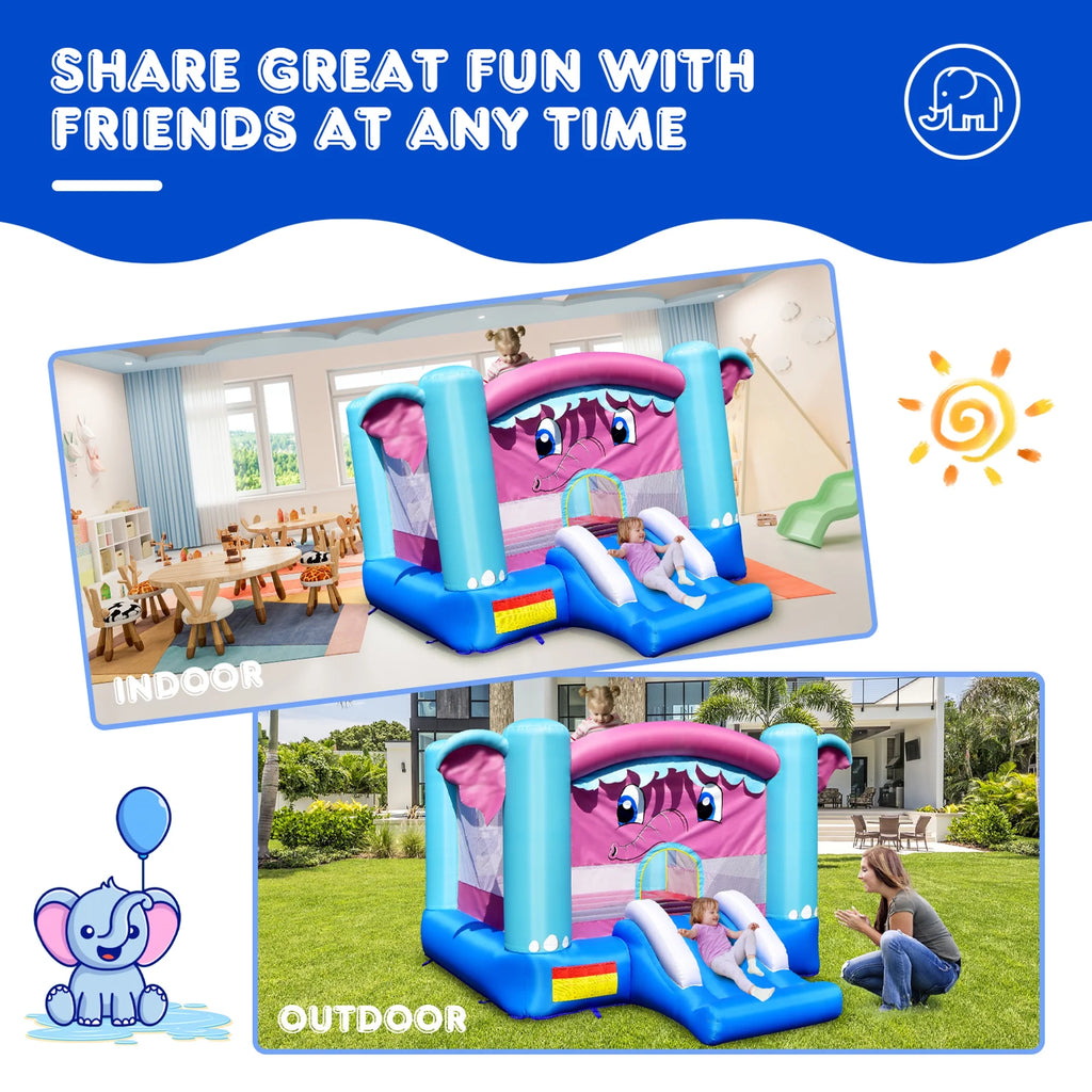 Inflatable Bounce House 3-in-1 Elephant Theme Castle J92276