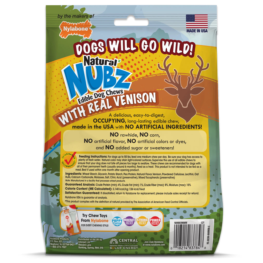 Natural Long Lasting Edible Venison Dog Chews Large 8 Count R85689