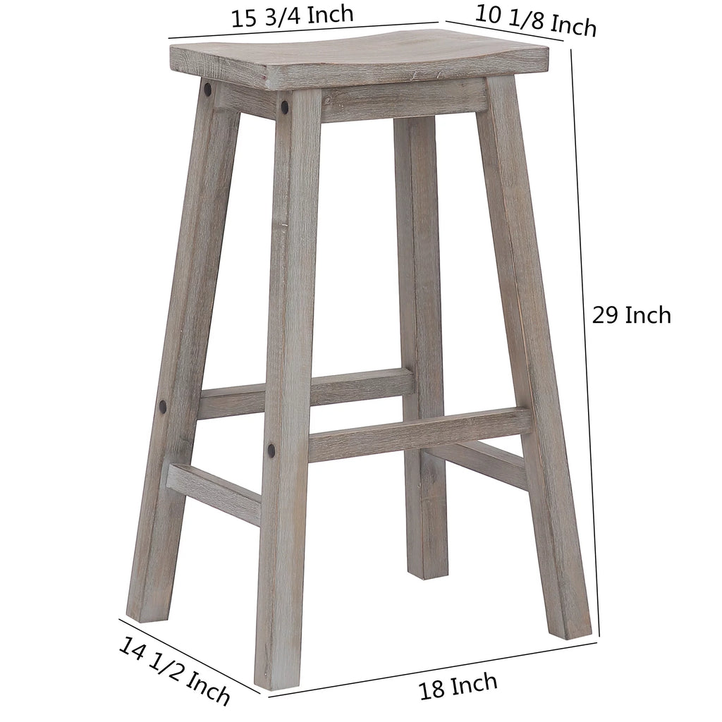 29 Inch Saddle Bar Stools Set of 2 Solid Wood Cherry V653
