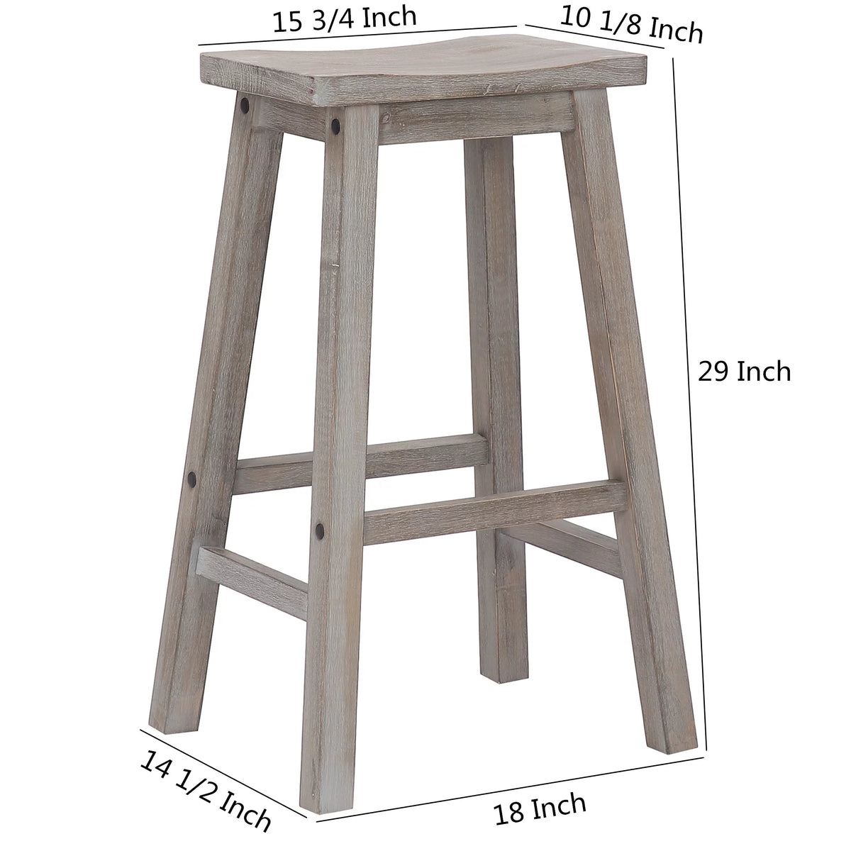 29 Inch Saddle Bar Stools Set of 2 Solid Wood Cherry V653