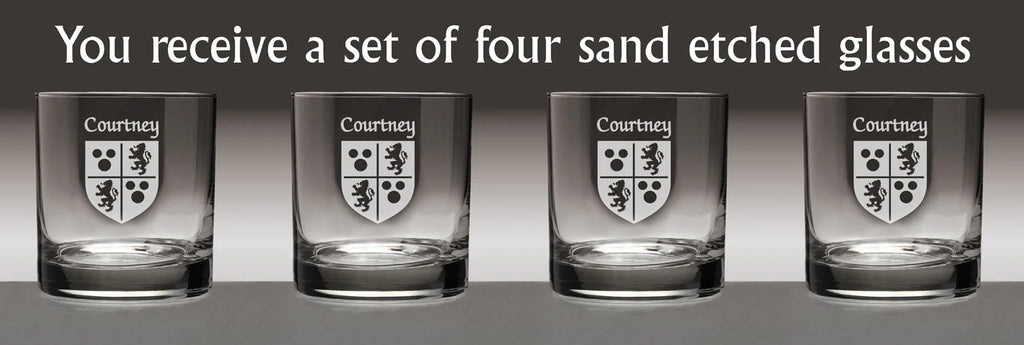 Set of 4 Etched Tumbler Glasses F764