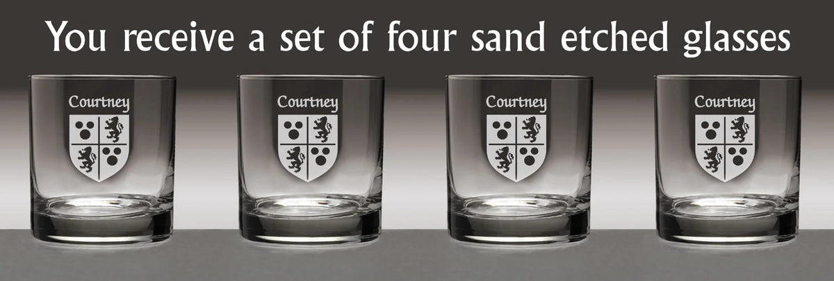 Set of 4 Etched Tumbler Glasses F764