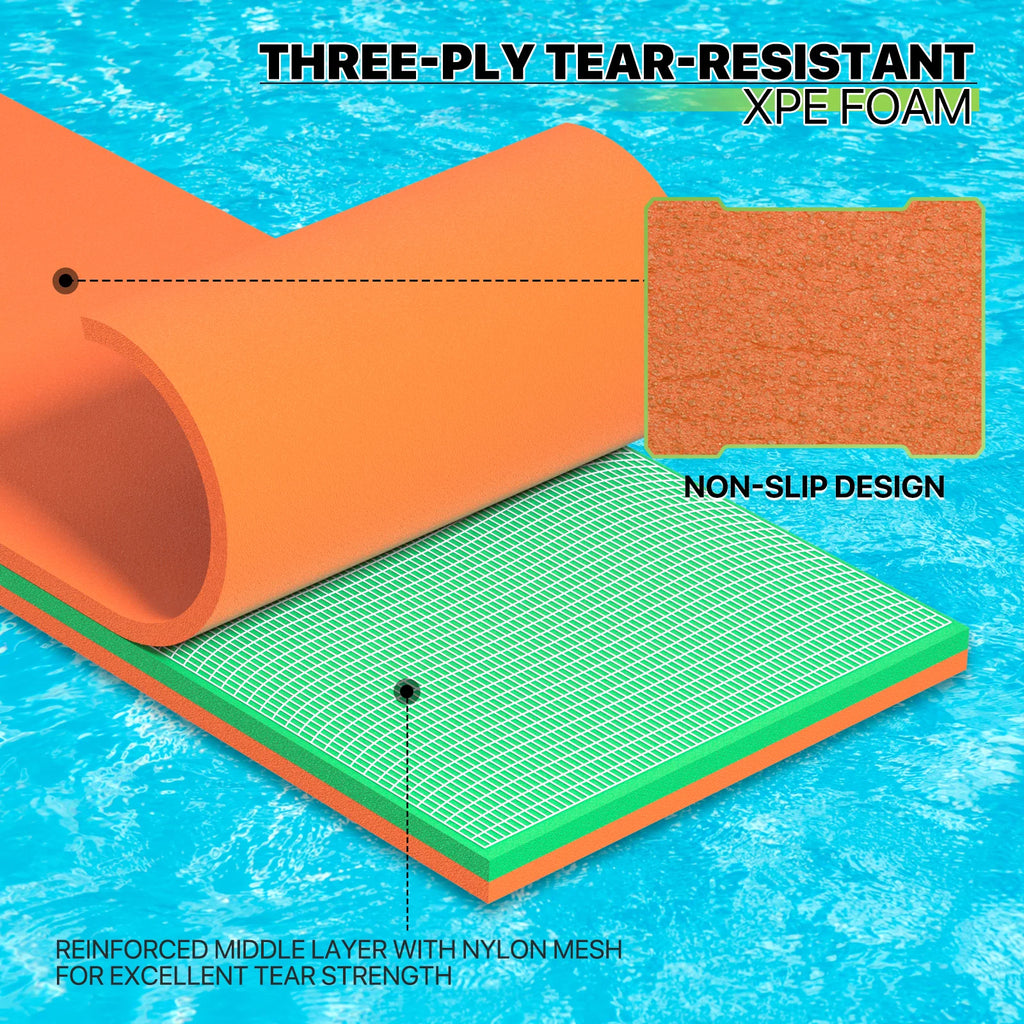 18' x 6' 3-Layer XPE Foam Water Floating Mat Y62414