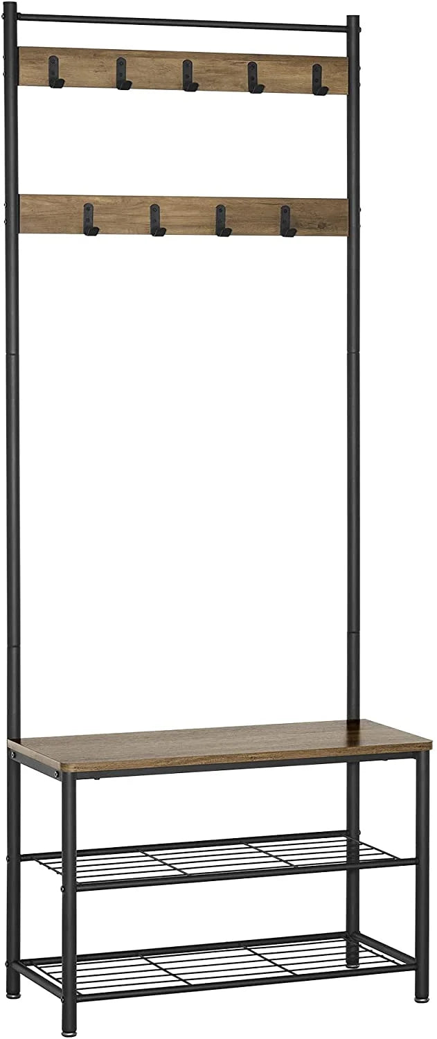 Coat Rack Hall Tree with Shoe Storage Bench B5439