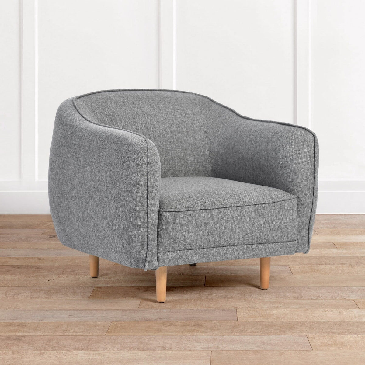 Gray Fabric Upholstered Square Arm Sofa Q780