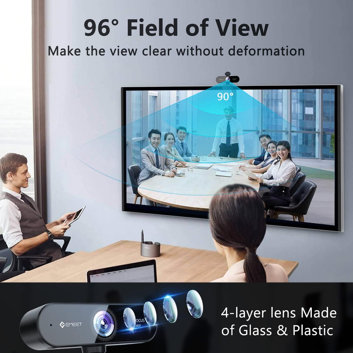 1080P Webcam with Microphone and Privacy Cover, Pack of 2 D80409