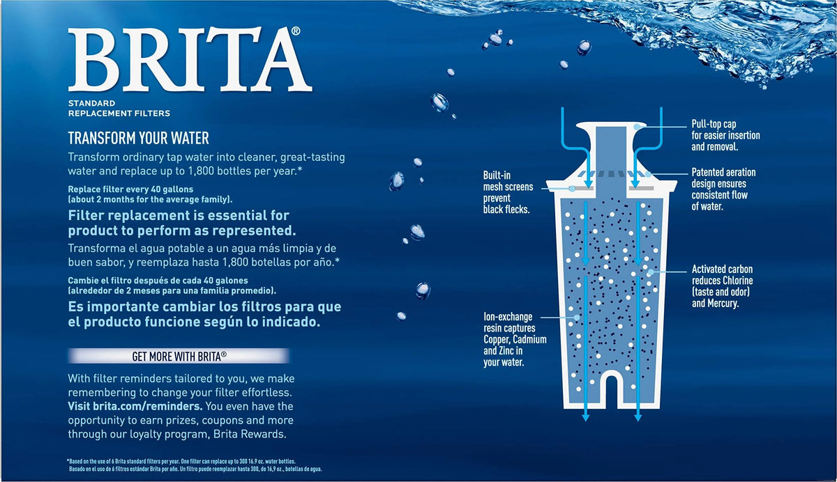 Brita Standard Water Filter, 4 Count, White G248151