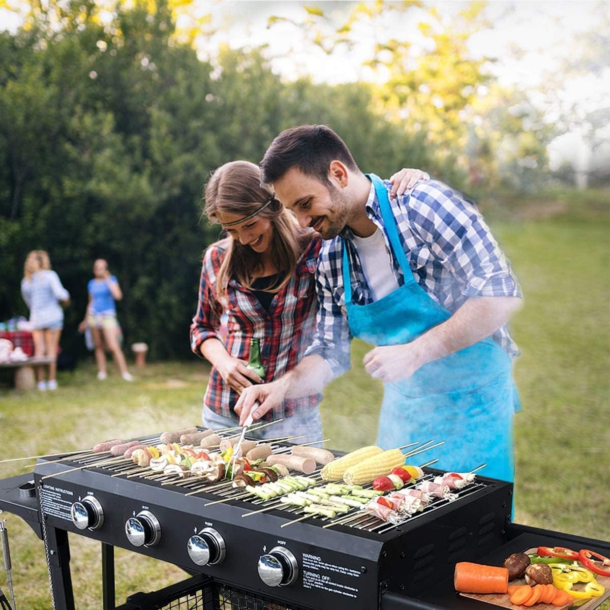 4-Burner Portable Propane Gas Grill with 48000BTU Steel Outdoor Grill U44802