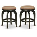 24" Wood Swivel Backless Bar Stool Set of 2 X384399