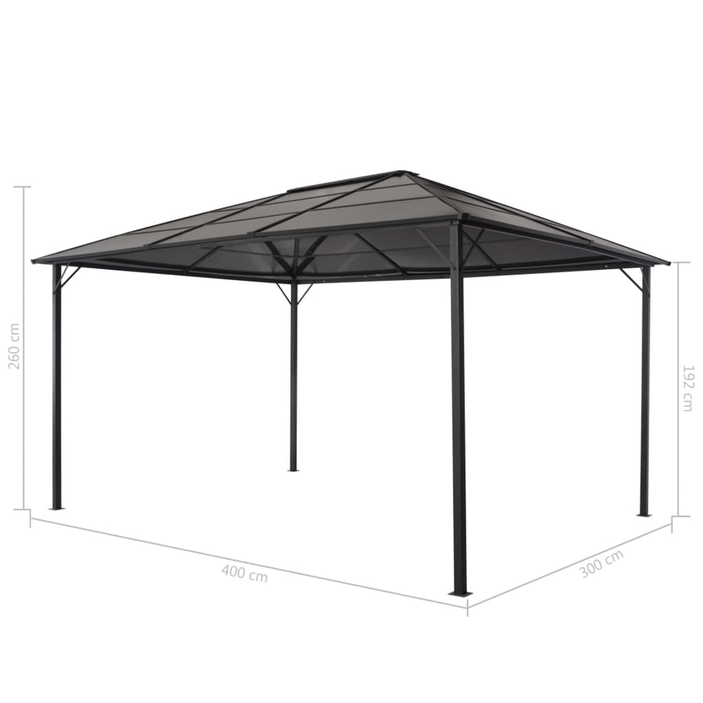 Black Outdoor Gazebo Canopy Tent 18.9ft x 9.5ft x 10.1ft S6498