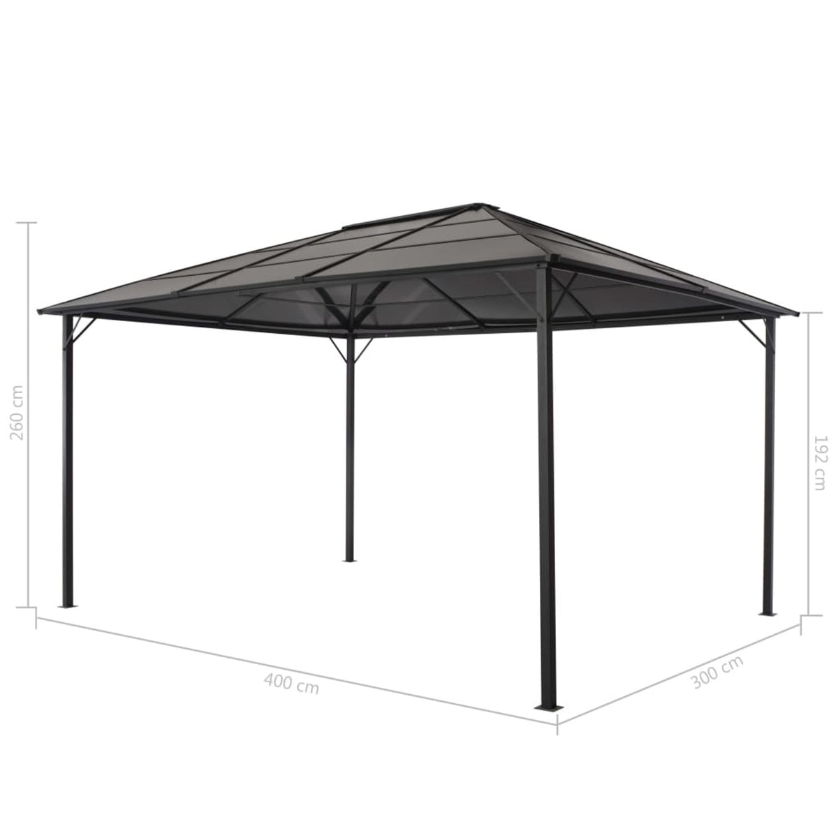 Black Outdoor Gazebo Canopy Tent 18.9ft x 9.5ft x 10.1ft S6498