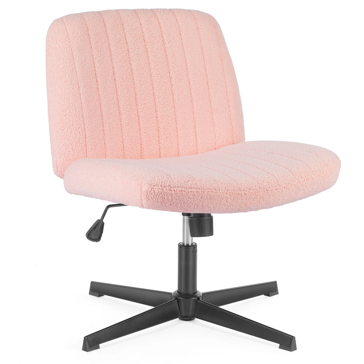 Armless Criss Cross Legged Adjustable Swivel Padded Fabric Office Chair Q937726