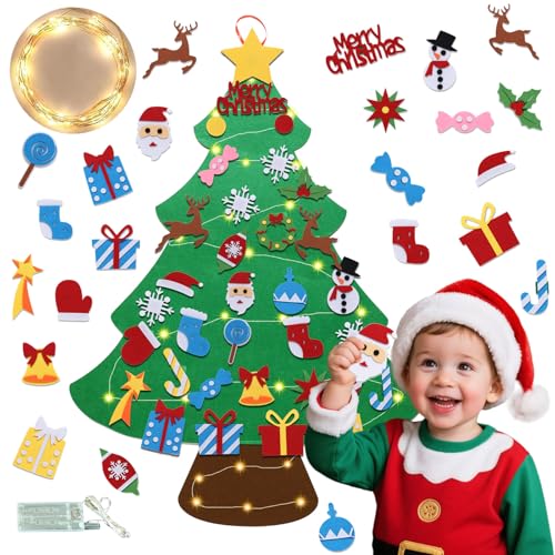 Felt Christmas Tree Set with 34 Detachable Ornament H6015