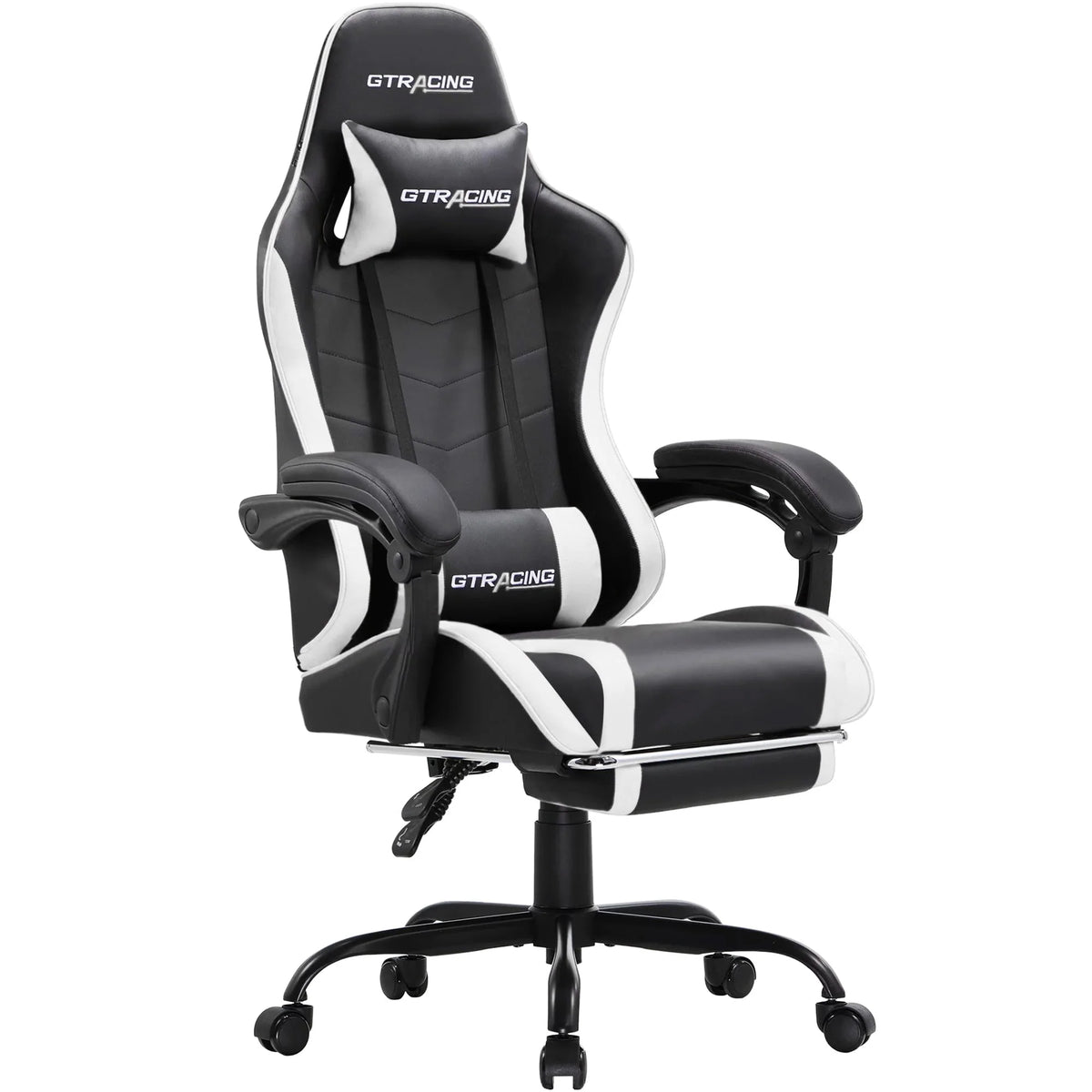 White Gaming Chair with Footrest U999306