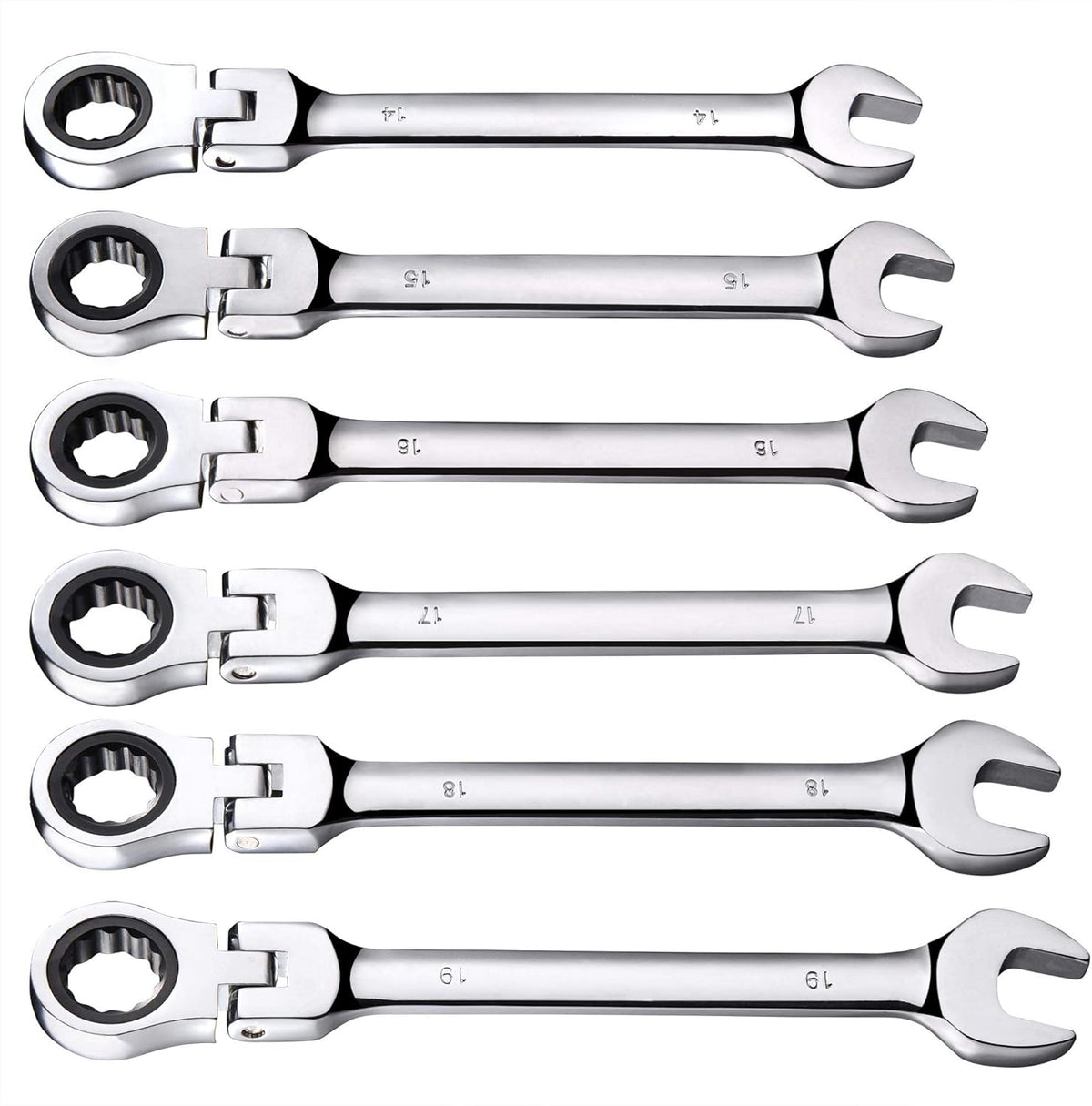12pc 8-19mm Metric Movable Head Ratchet Wrench Combination Set Q327