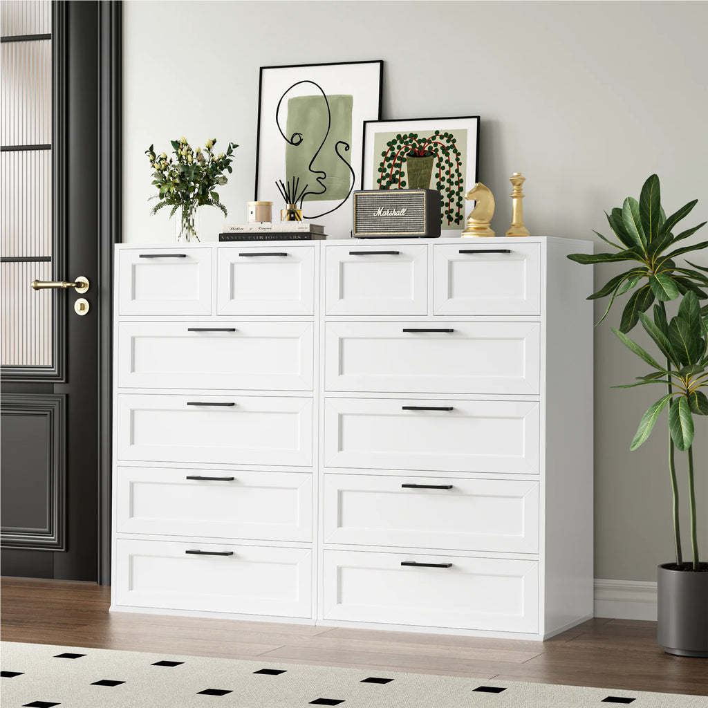 White 6 Drawer Dresser H7123