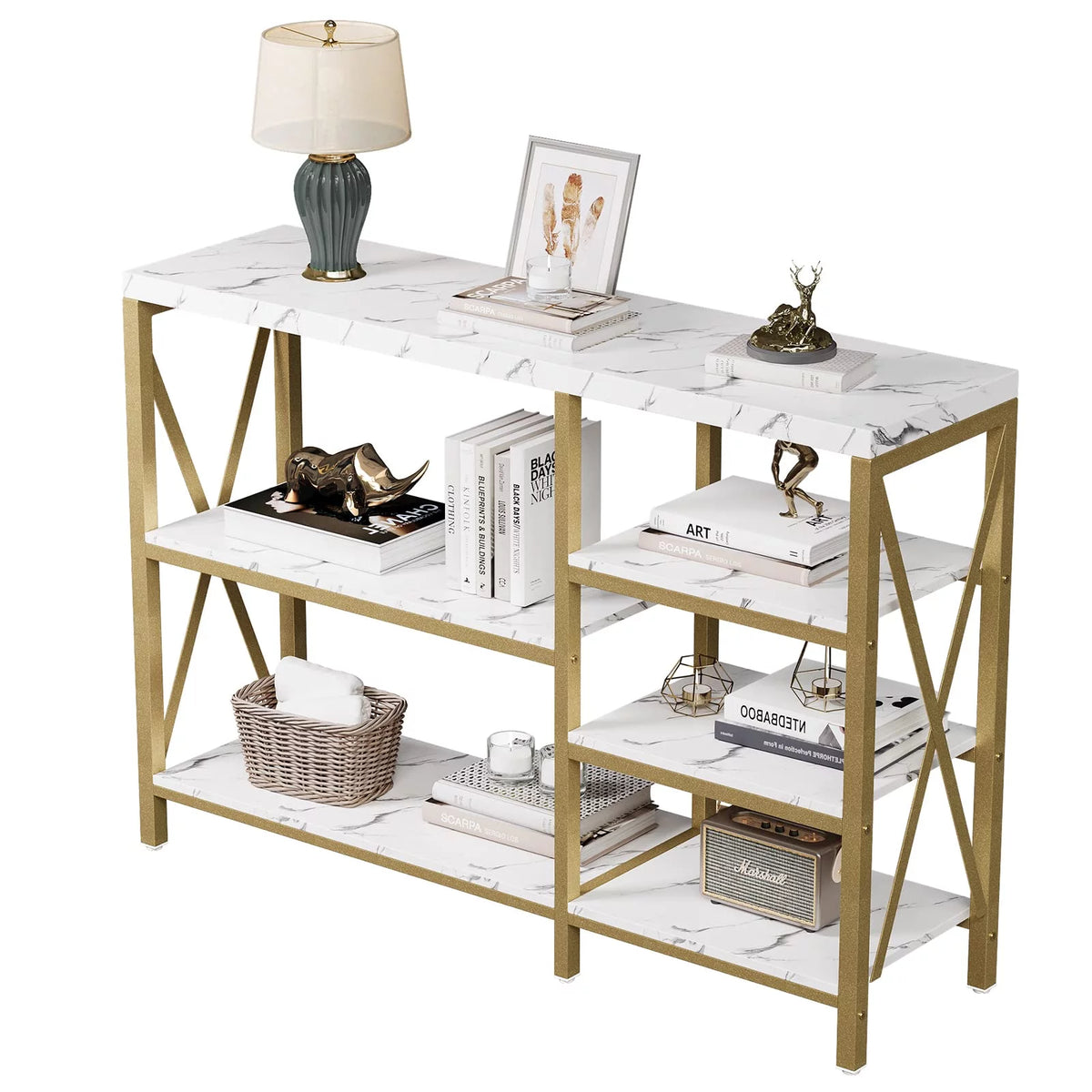 Modern Console Table with Storage Shelves Q275