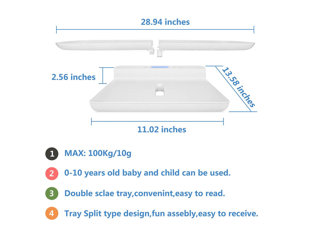 Digital Pet Scale, Infant Scale with Height Track, 220lbs, Pack of 2 Q4959