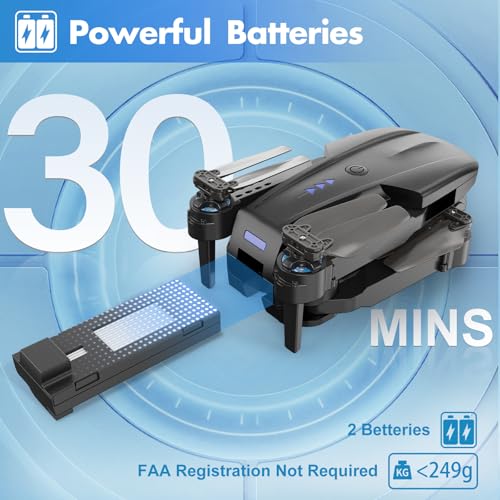 Foldable 1080P Mini Drone with Camera and 2 Batteries X39548