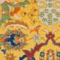 Yellow Multicolor Area Rug O435