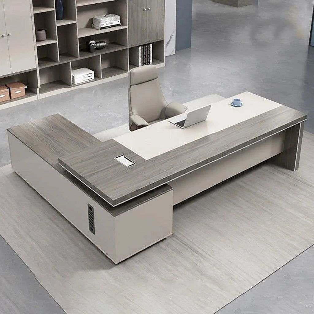 L Shape Computer Desk Table Melamine Y648017