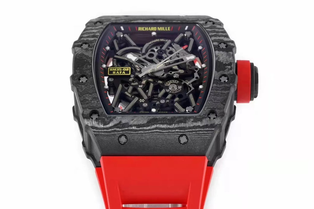 Black Bezel Red Markers Red Rubber Strap D4151