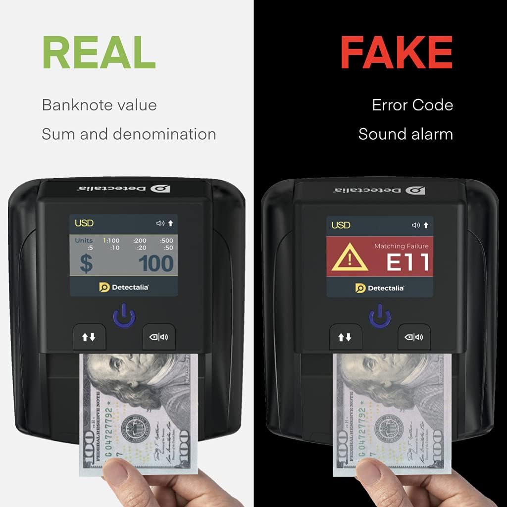 7-Point Automatic Counterfeit Bill Detector with TFT Color Display M226796