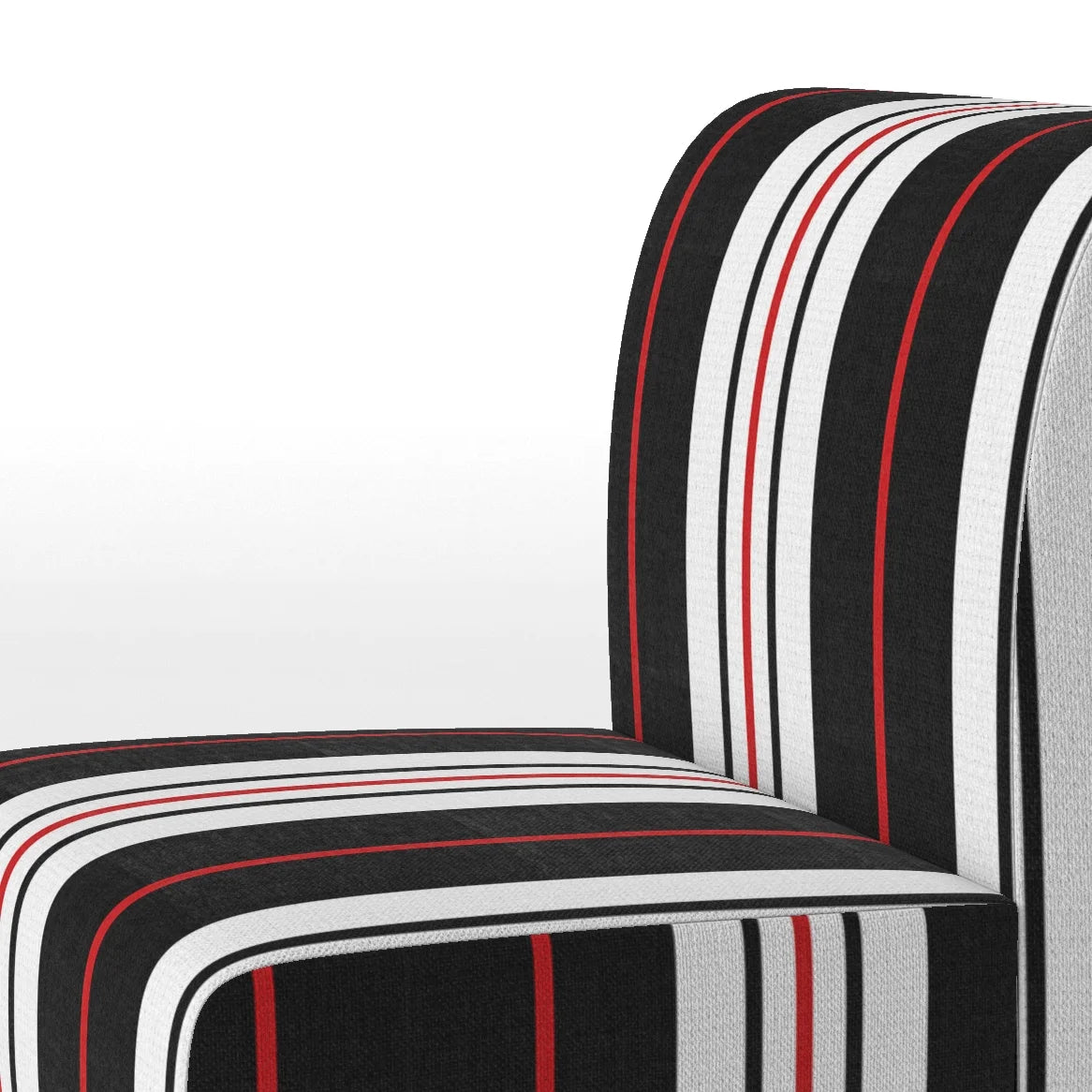 Black and White Striped Pattern Upholstered Accent Chair M337