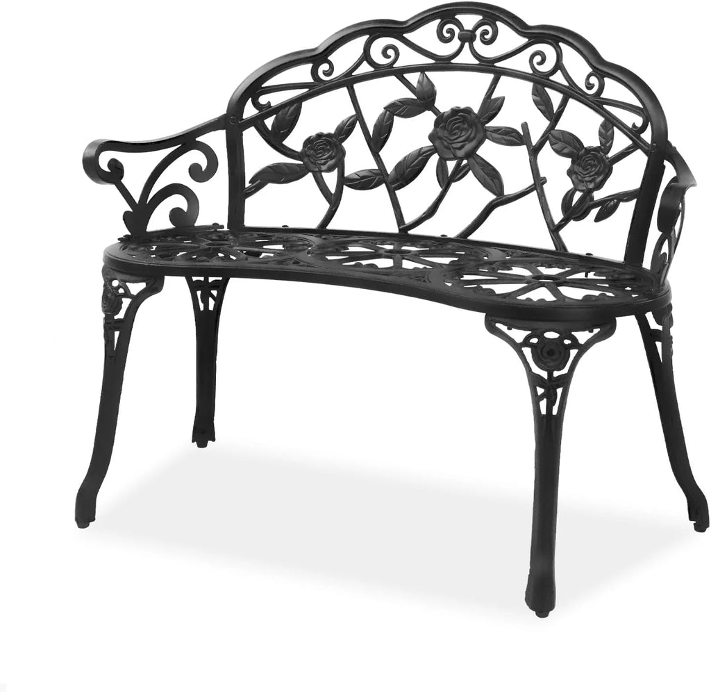38.5" Metal Rose Bench L5087