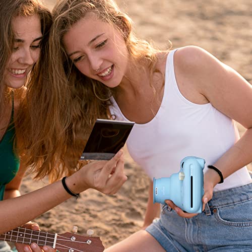Charcoal Gray Instant Camera with Instant Film and Accessories Q959