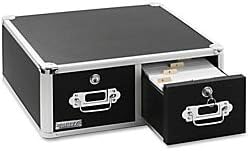 Black 4 x 6 Double Drawer Index Card Cabinet Z107