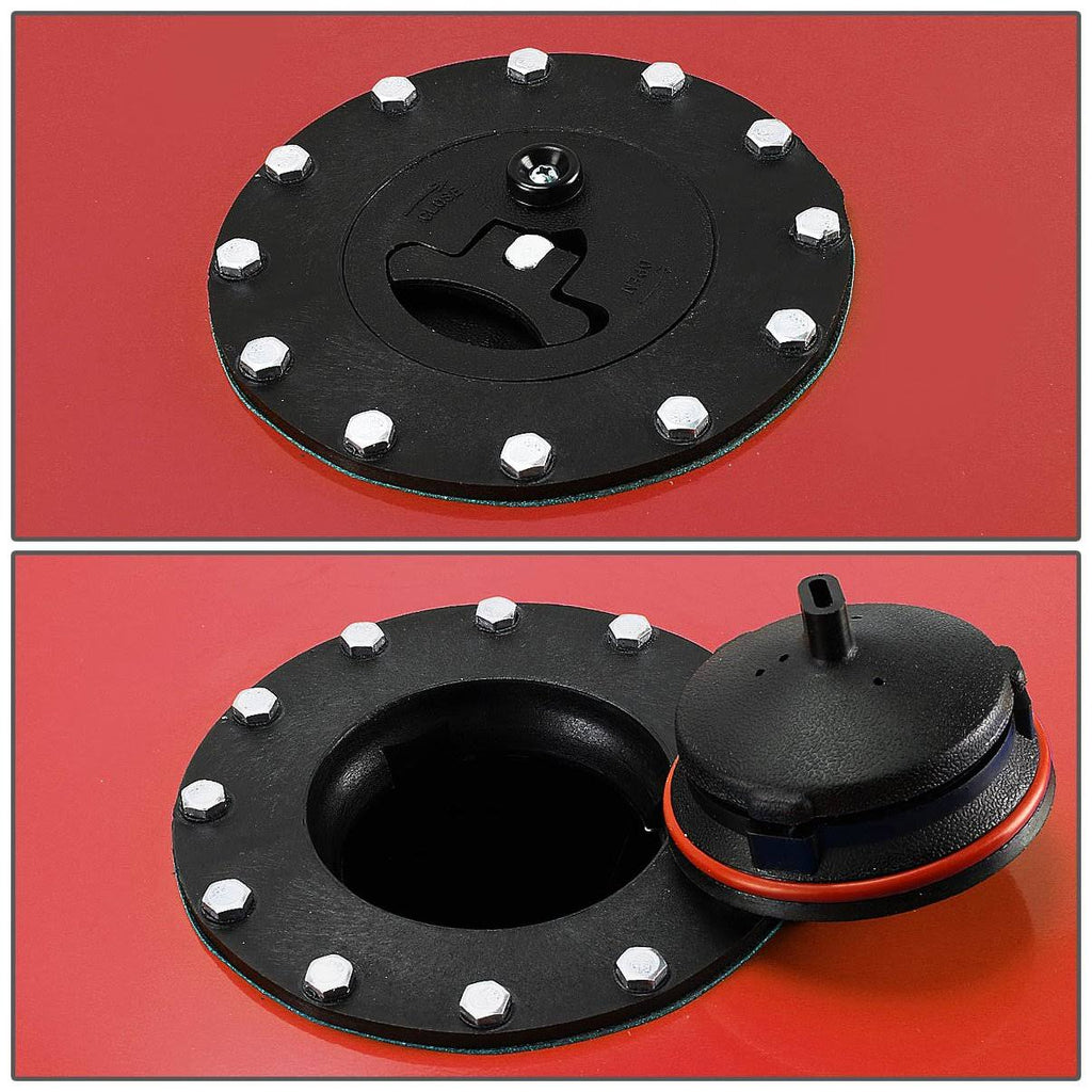 Red Aluminum Fuel Cell Gas Tank with Level Sender and Black Cap J54623