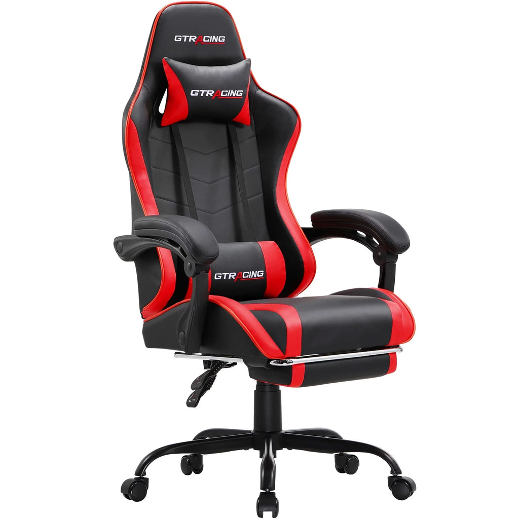 White Gaming Chair with Footrest U999306