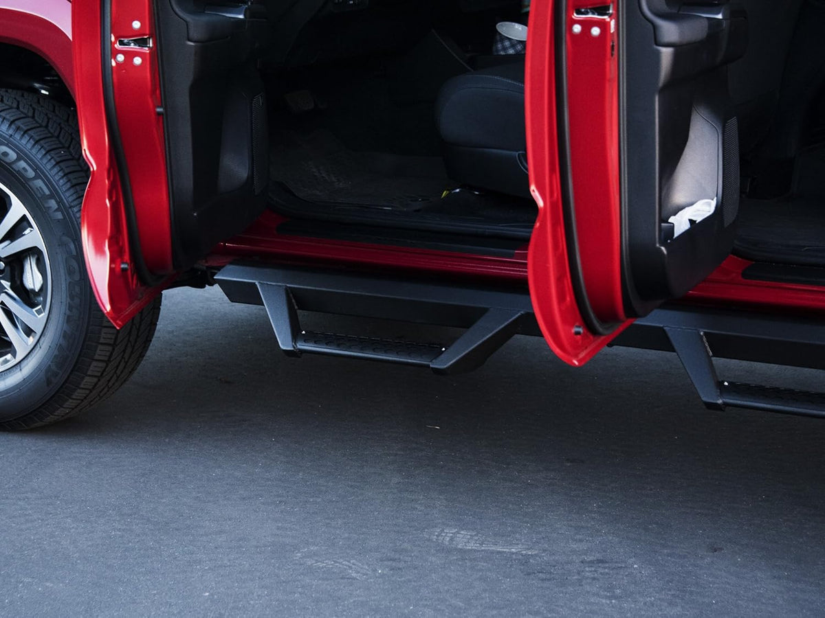 Matte Black Drop Step Bars A307