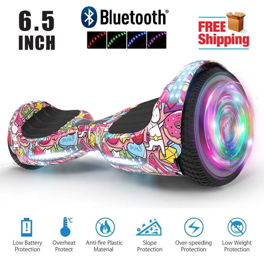 6.5 Bluetooth Speaker LED Light Self Balancing Electric Scooter J19321