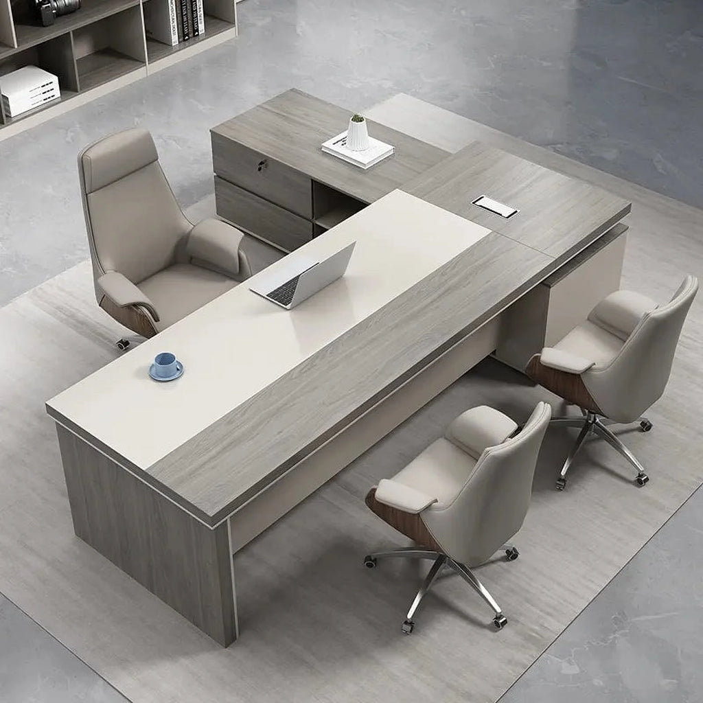 L Shape Computer Desk Table Melamine Y648017
