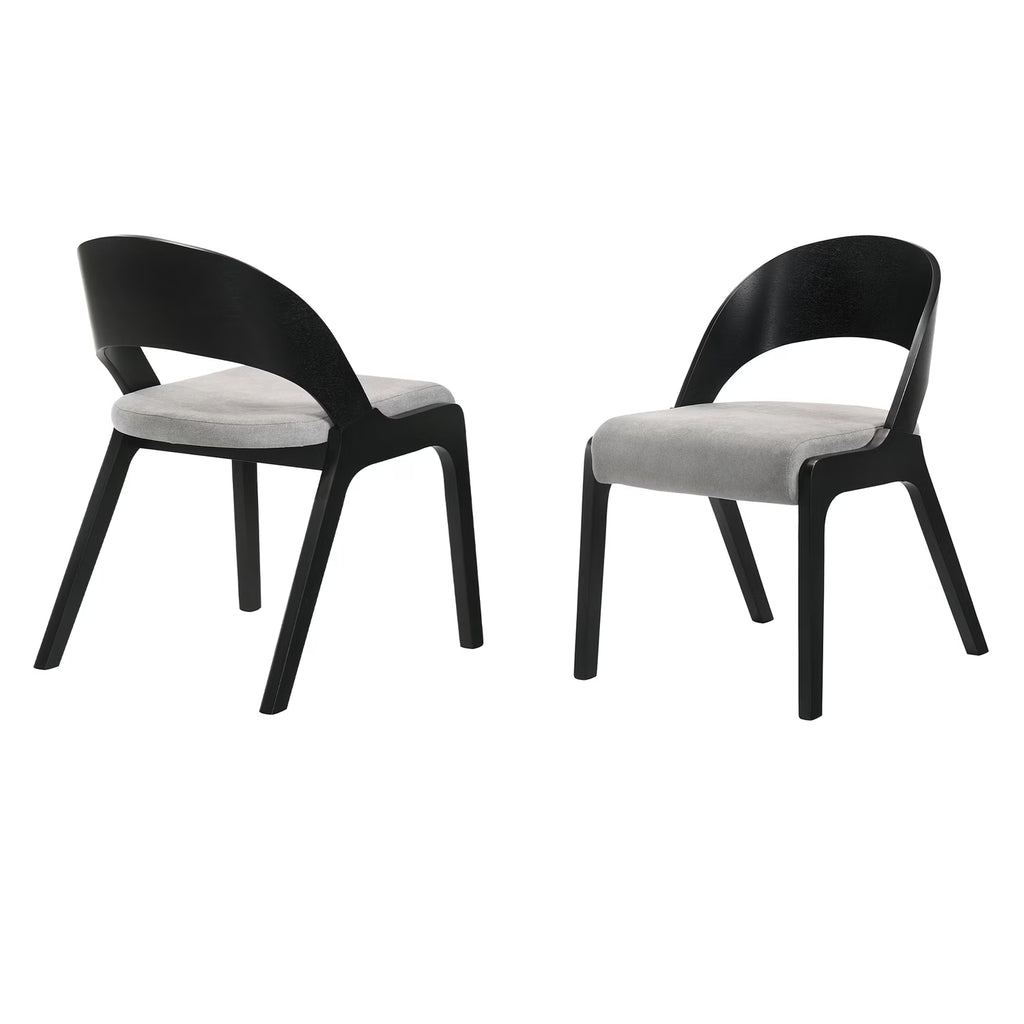 Fabric & Wood Accent Chairs, Set of 2 J406
