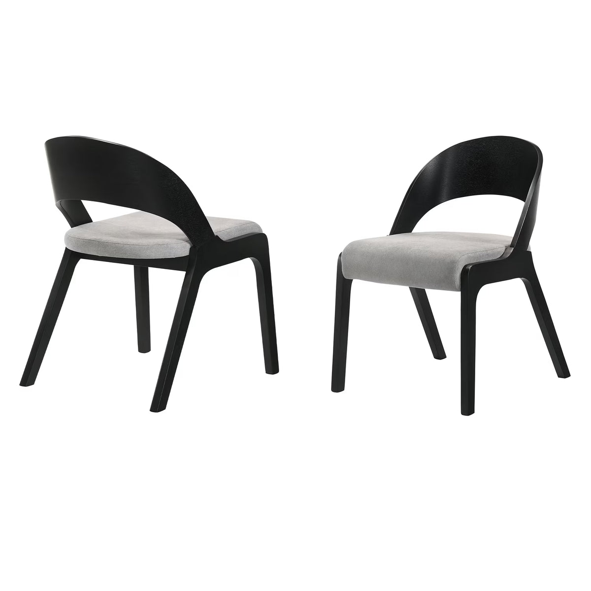 Fabric & Wood Accent Chairs, Set of 2 J406
