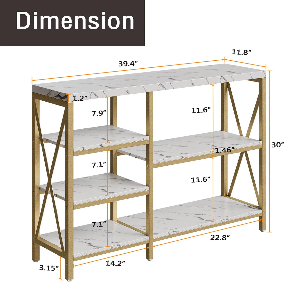 Modern Console Table with Storage Shelves Q275
