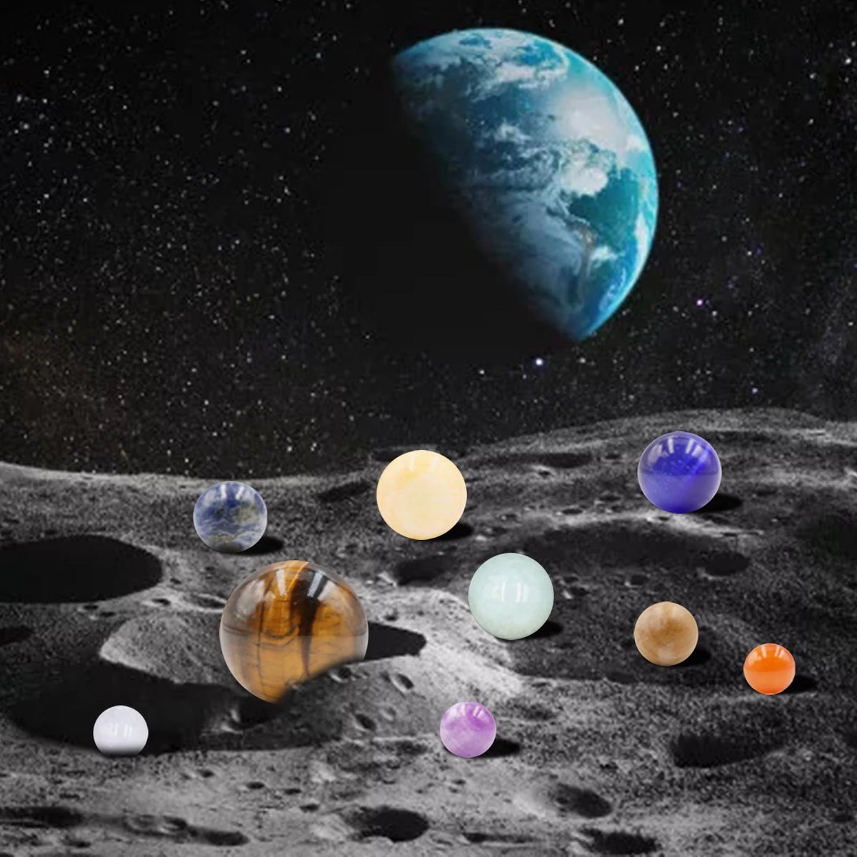 Planet Crystal Solar System Ornaments Set R6600
