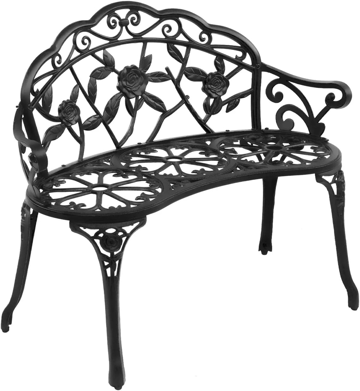 38.5" Metal Rose Bench L5087