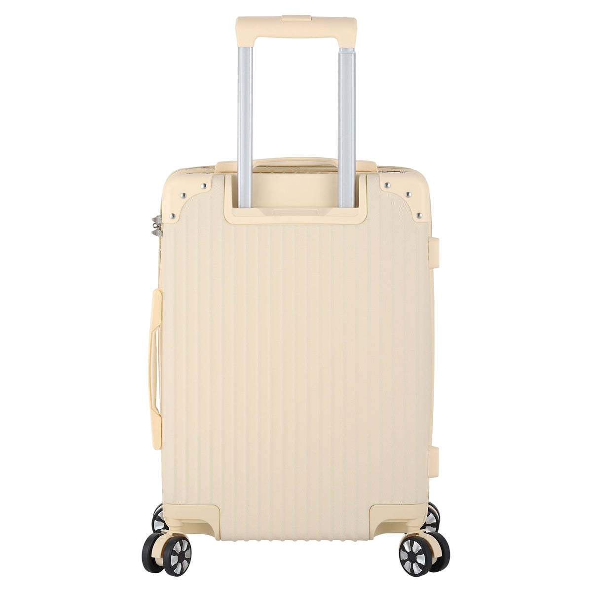 Cream Beige 5PCS Travel Luggage Set with Makeup Case K349087